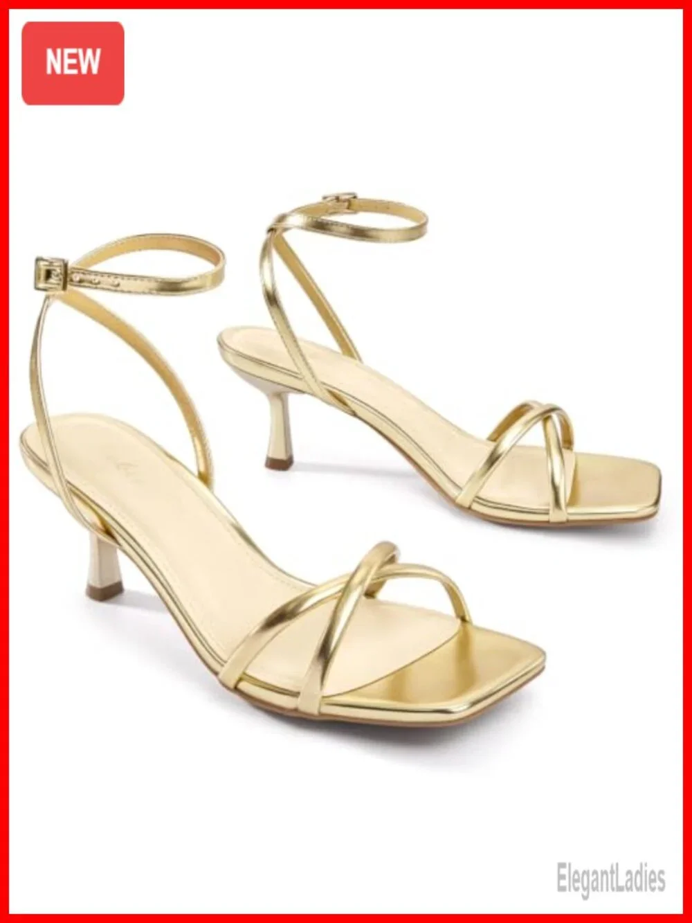 Women Kitten Heel Sandals Strappy Low Heels Wedding Party Prom Shoes